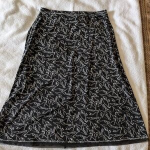 Black and White Patterned Women's Skirt